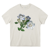 Cream white dawn rose Heavy Core Tee - LillyAllenDesigns