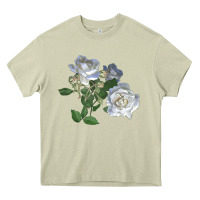 Mossy white dawn rose Heavy Core Tee - LillyAllenDesigns