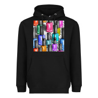 Black colorful nail polish seamless pattern bbs Heavyweight Hoodie - BundleAndBundleShop