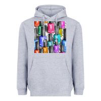 Heather Grey colorful nail polish seamless pattern bbs Heavyweight Hoodie - BundleAndBundleShop