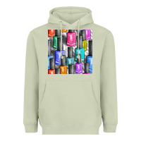 Matcha colorful nail polish seamless pattern bbs Heavyweight Hoodie - BundleAndBundleShop