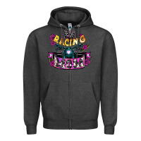 Charcoal Heather Racing mom Mother's Day Zipper Hoodie - HowdyJamesFarm