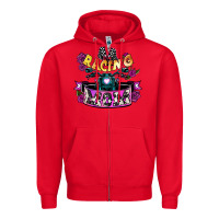 Red Racing mom Mother's Day Zipper Hoodie - HowdyJamesFarm