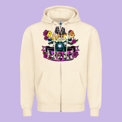 Racing Mom Mother's Day Zipper Hoodie Designed By Howdyjamesfarm