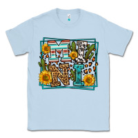Dusty Blue western leopard mini Classic Tee - LillyAllenDesigns