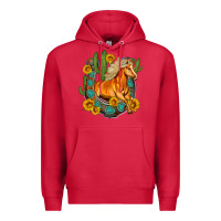 Cardinal western horse cactus sunflowers horseshoe Premium Hoodie - OliviaCreatesArt