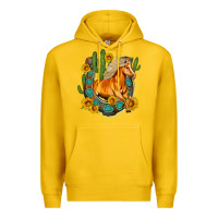 Lemon western horse cactus sunflowers horseshoe Premium Hoodie - OliviaCreatesArt