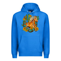True Royal western horse cactus sunflowers horseshoe Premium Hoodie - OliviaCreatesArt