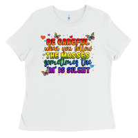 White be careful when you follow the masses sometimes th Ladies Tee - MaliasSmallBusiness