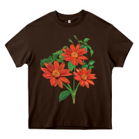 Chocolate Brown tithonia fiesta del sol sunflower Heavy Core Tee - LillyAllenDesigns