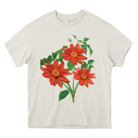 Cream tithonia fiesta del sol sunflower Heavy Core Tee - LillyAllenDesigns