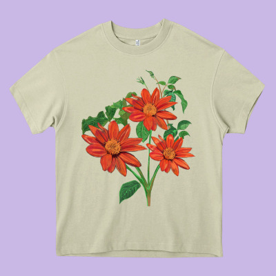 Tithonia Fiesta Del Sol Sunflower Heavy Core Tee Designed By Lillyallendesigns