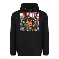 Black hairdresser messy bun hand mirror and scissors with leopard and tiger  Heavyweight Hoodie - BundleAndBundleShop