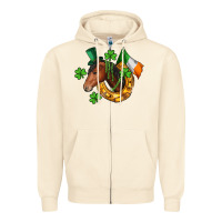 Sandshell Horse with horseshoe St. Patrick's Zipper Hoodie - CowGirlArtShop