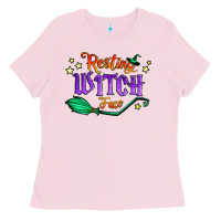 Bubblegum Pink resting witch face Ladies Tee - Jasminsmagicworld