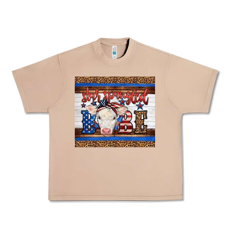4th Of July Western Star Spangled Baby Cow Urban Heavy Tee by LillyAllenDesigns | Teevron