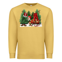 Antique Gold christmas santa Premium Sweatshirt - FaDigitalArtStudio