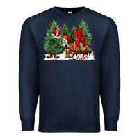 Navy christmas santa Premium Sweatshirt - FaDigitalArtStudio