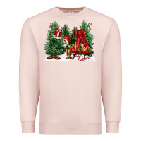 Pale Pink christmas santa Premium Sweatshirt - FaDigitalArtStudio