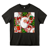 Asphalt Christmas Santa Claus and gift box Heavy Core Tee - NancyCooperArtShop