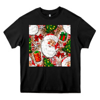 Black Christmas Santa Claus and gift box Heavy Core Tee - NancyCooperArtShop