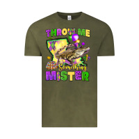 Vintage Olive throw me something mister louisiana mardi gras Vintage Tee - LillyAllenDesigns
