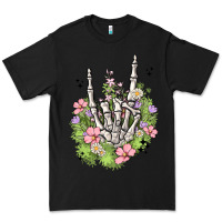 Black skeleton flowers Premium Tee - MaliasSmallBusiness