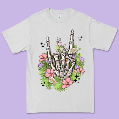 Skeleton Flowers Premium Tee Designed By Maliassmallbusiness