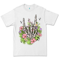 White skeleton flowers Premium Tee - MaliasSmallBusiness