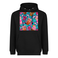 Black breast cancer coffee cups with butterfly seamless pattern bbs Heavyweight Hoodie - BundleAndBundleShop