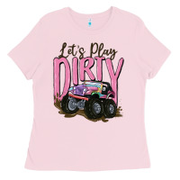 Bubblegum Pink let's play dirty Ladies Tee - MaliasSmallBusiness
