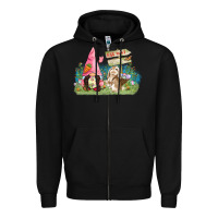 Black Easter gnome and rabbit egg hunt  Easter Day Zipper Hoodie - CowGirlArtShop