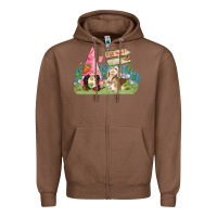 Chestnut Easter gnome and rabbit egg hunt  Easter Day Zipper Hoodie - CowGirlArtShop