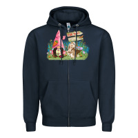 Navy Easter gnome and rabbit egg hunt  Easter Day Zipper Hoodie - CowGirlArtShop