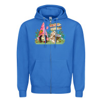 True Royal Easter gnome and rabbit egg hunt  Easter Day Zipper Hoodie - CowGirlArtShop