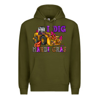 Army Green i dig mardi gras olivia Premium Hoodie - OliviaCreatesArt