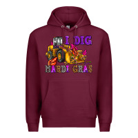 Burgundy i dig mardi gras olivia Premium Hoodie - OliviaCreatesArt