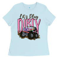 Baby Blue let's play dirty Ladies Tee - MaliasSmallBusiness