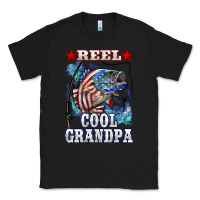 Black reel cool grandpa american flag bass Classic Tee - LillyAllenDesigns