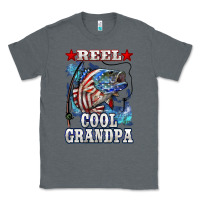 Charcoal Heather reel cool grandpa american flag bass Classic Tee - LillyAllenDesigns