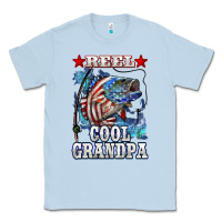 Dusty Blue reel cool grandpa american flag bass Classic Tee - LillyAllenDesigns