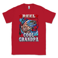 Red reel cool grandpa american flag bass Classic Tee - LillyAllenDesigns