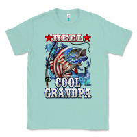 Seafoam reel cool grandpa american flag bass Classic Tee - LillyAllenDesigns