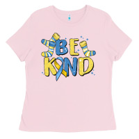 Bubblegum Pink be kind Ladies Tee - MaliasSmallBusiness