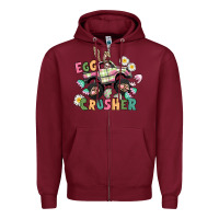 Burgundy Egg crusher monster truck Zipper Hoodie - CowGirlArtShop