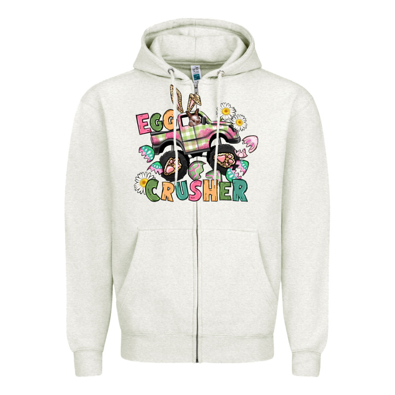 Egg Crusher Monster Truck Zipper Hoodie by CowGirlArtShop | Teevron