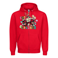 Red Egg crusher monster truck Zipper Hoodie - CowGirlArtShop