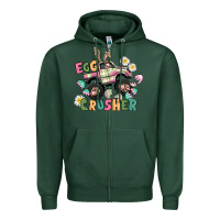 Sports Green Egg crusher monster truck Zipper Hoodie - CowGirlArtShop