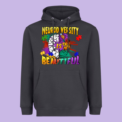 Neurodiversity Is Beautiful Heavyweight Hoodie Designed By Fadigitalartstudio