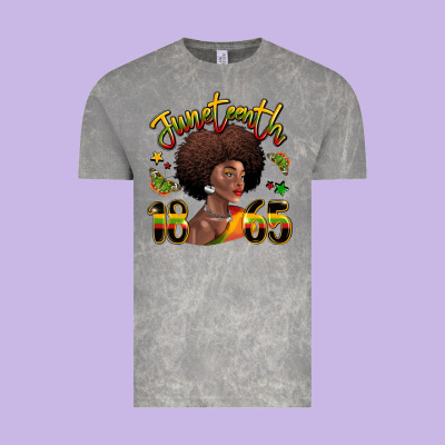 Juneteenth 1865 Black Woman Vintage Tee Designed By Lillyallendesigns